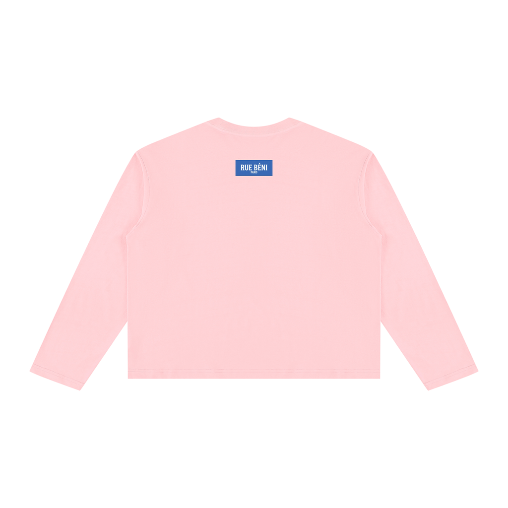 T-shirt ample à manches longues Signature Cobalt — 230 GSM