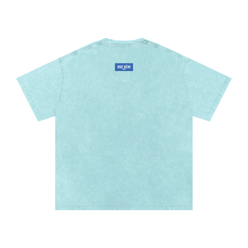 T-shirt ample délavé Signature Cobalt — 250 GSM