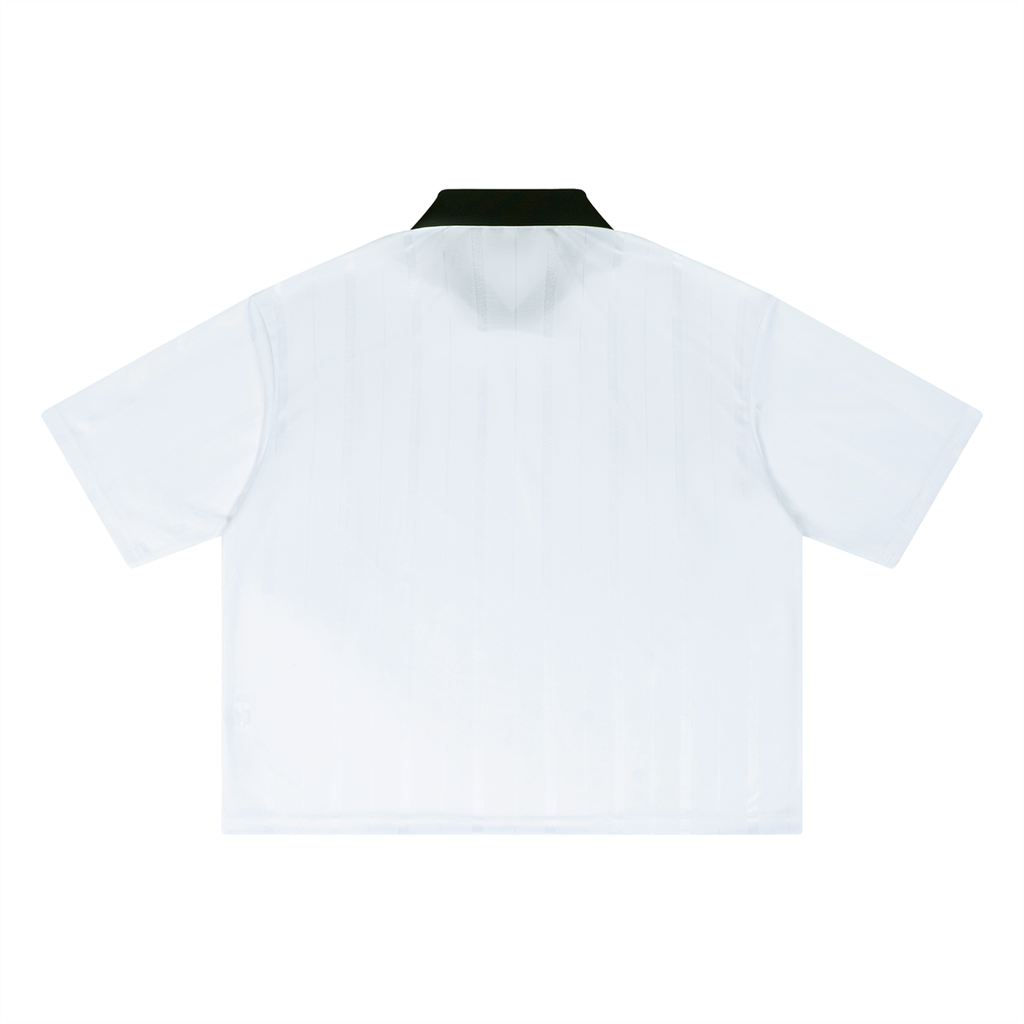 Maillot Soccer Rayé RUE BÉNI — Rose & Blanc / Boxy