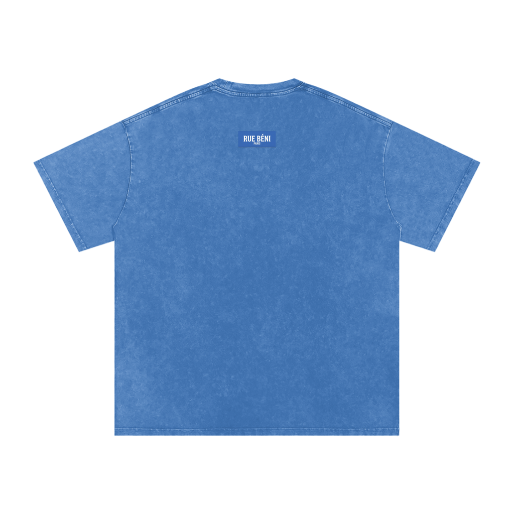 T-shirt ample délavé Signature Cobalt — 250 GSM