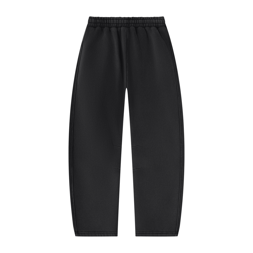 Pantalon de jogging délavé en molleton coupe barrel — 390 GSM