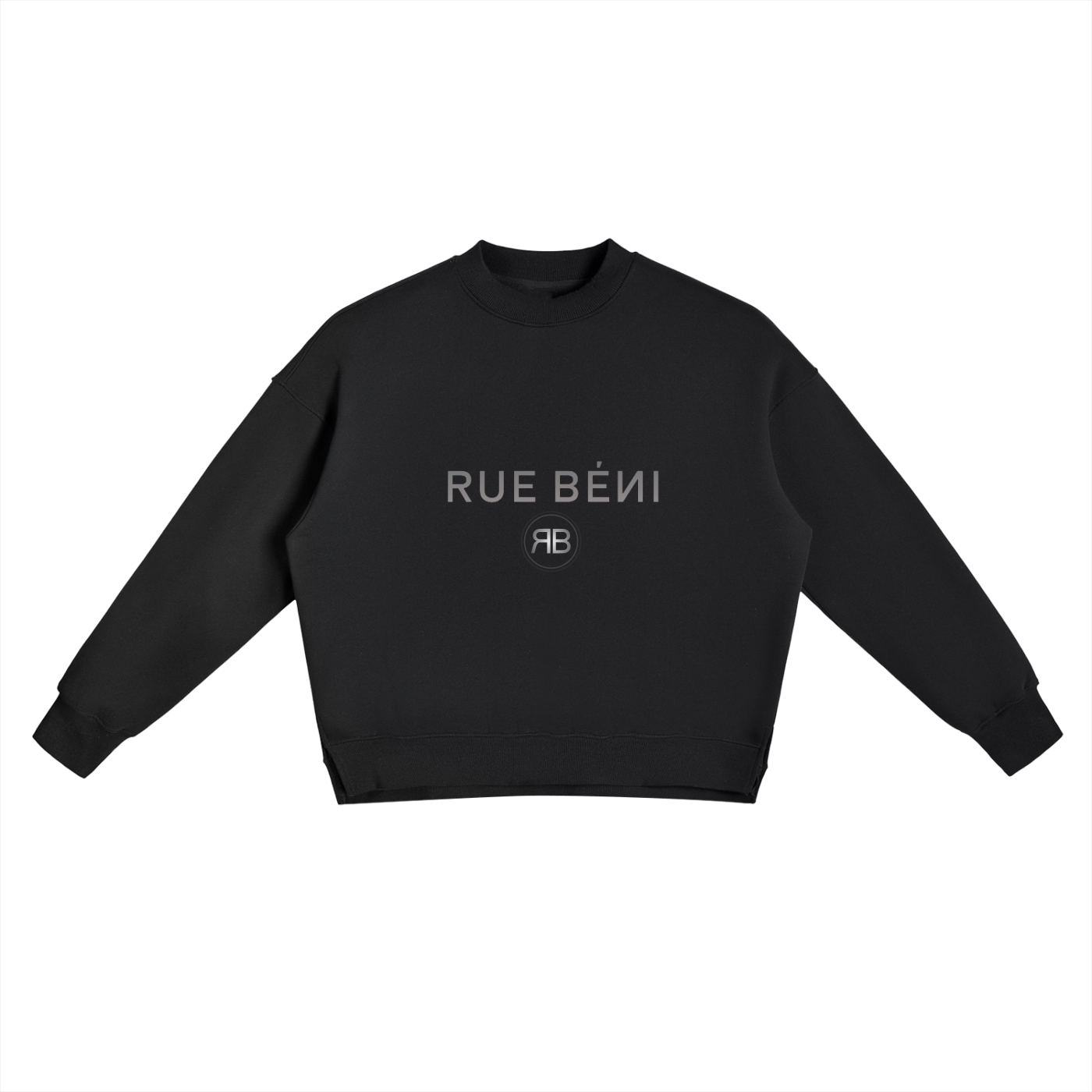 Sweatshirt Col Rond Emblème Argent — Gris