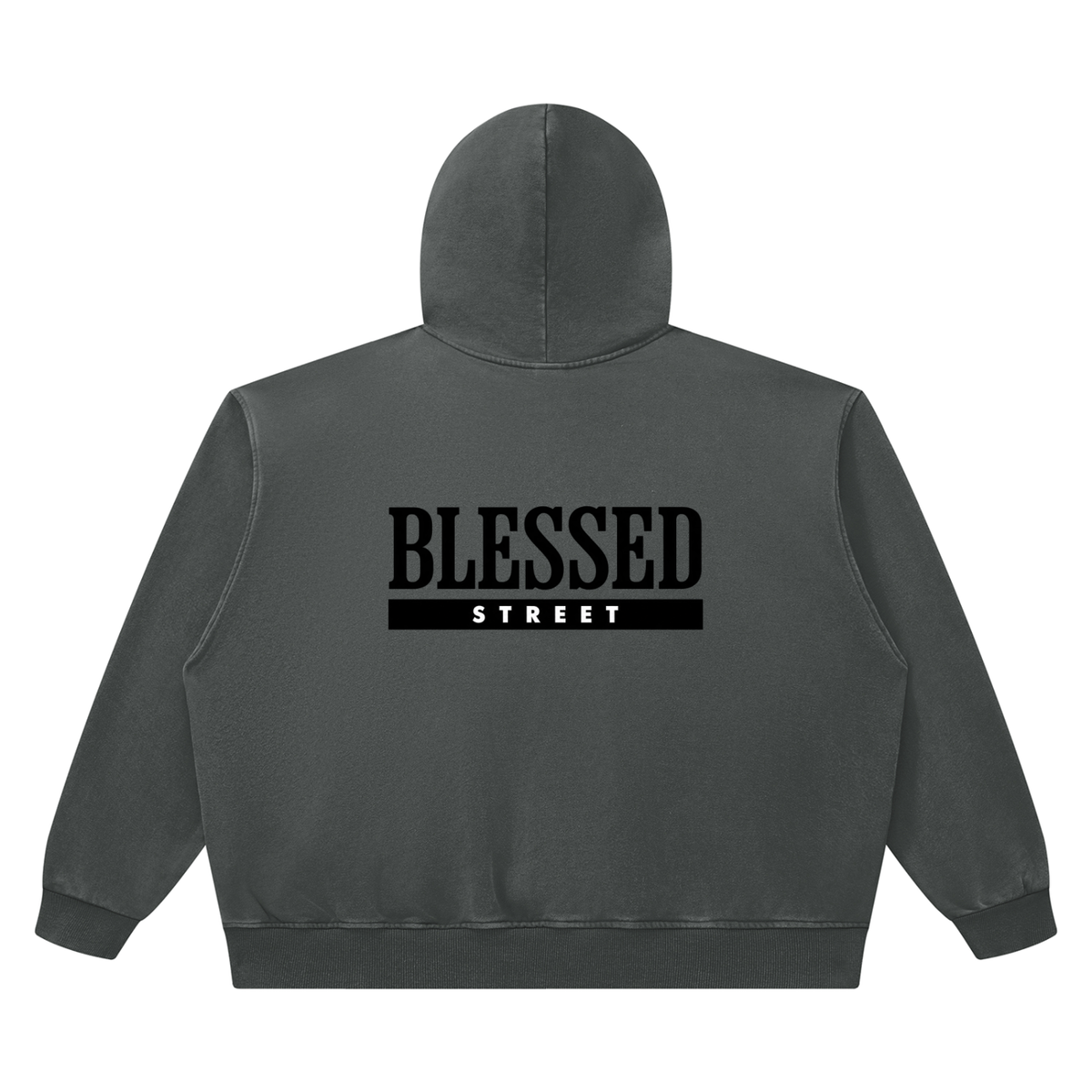 Sweat à capuche boxy en coton délavé — 420 GSM
