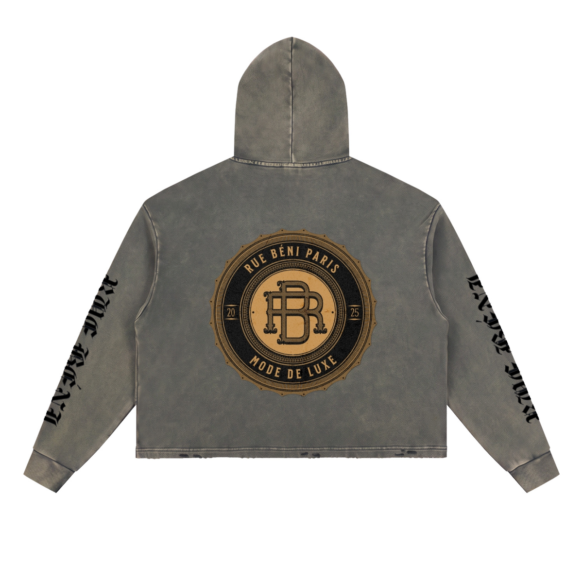 Vintage Washed Frayed-Hem Hoodie