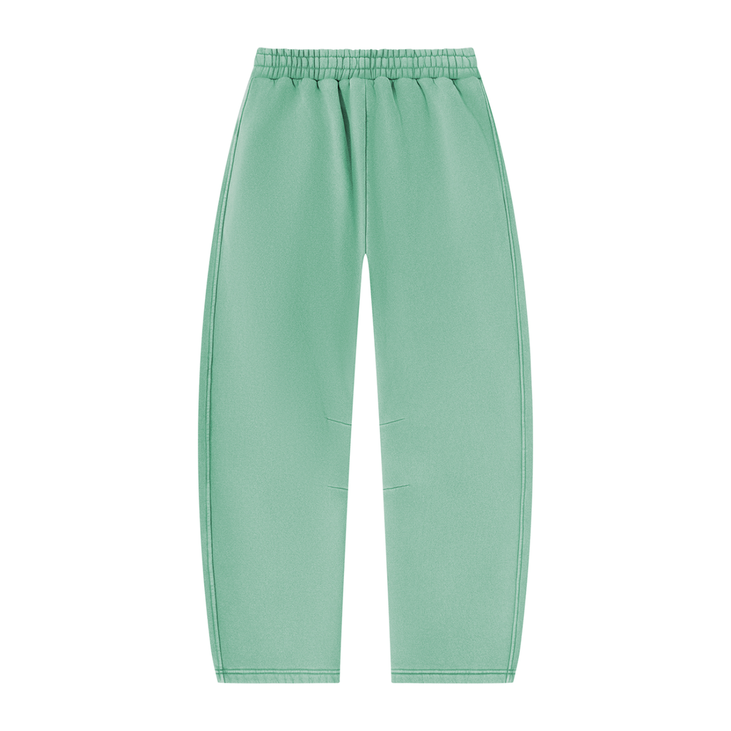 Pantalon de jogging délavé en molleton coupe barrel — 390 GSM