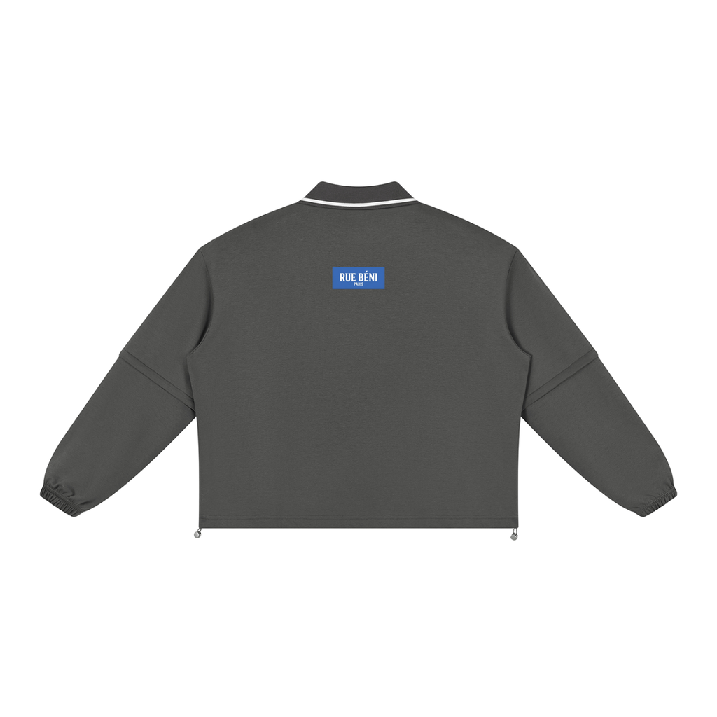 Sweat ample à col amovible Signature RB Blanc — 380 GSM