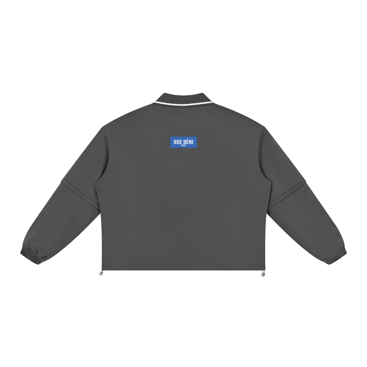 Sweat ample à col amovible Signature RB Blanc — 380 GSM