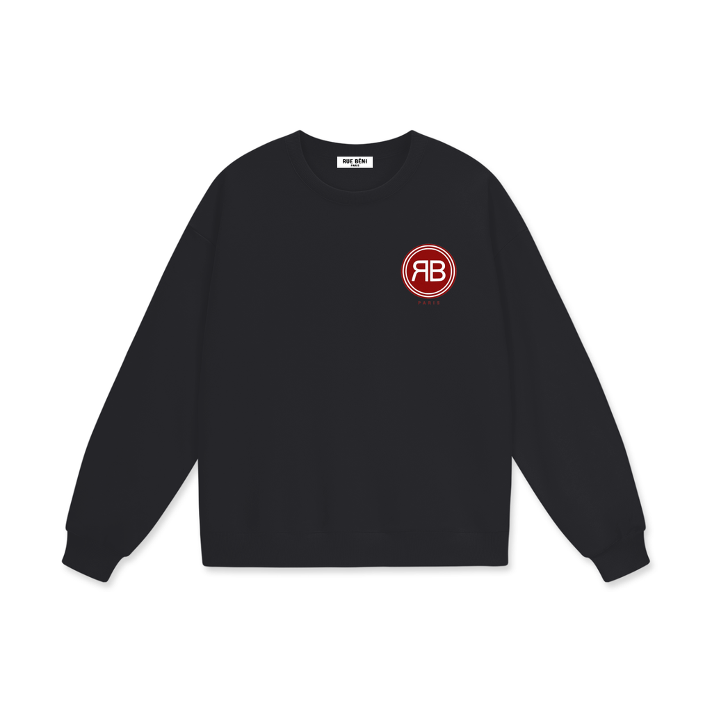 Sweat ample à écusson Signature RB — 460 GSM