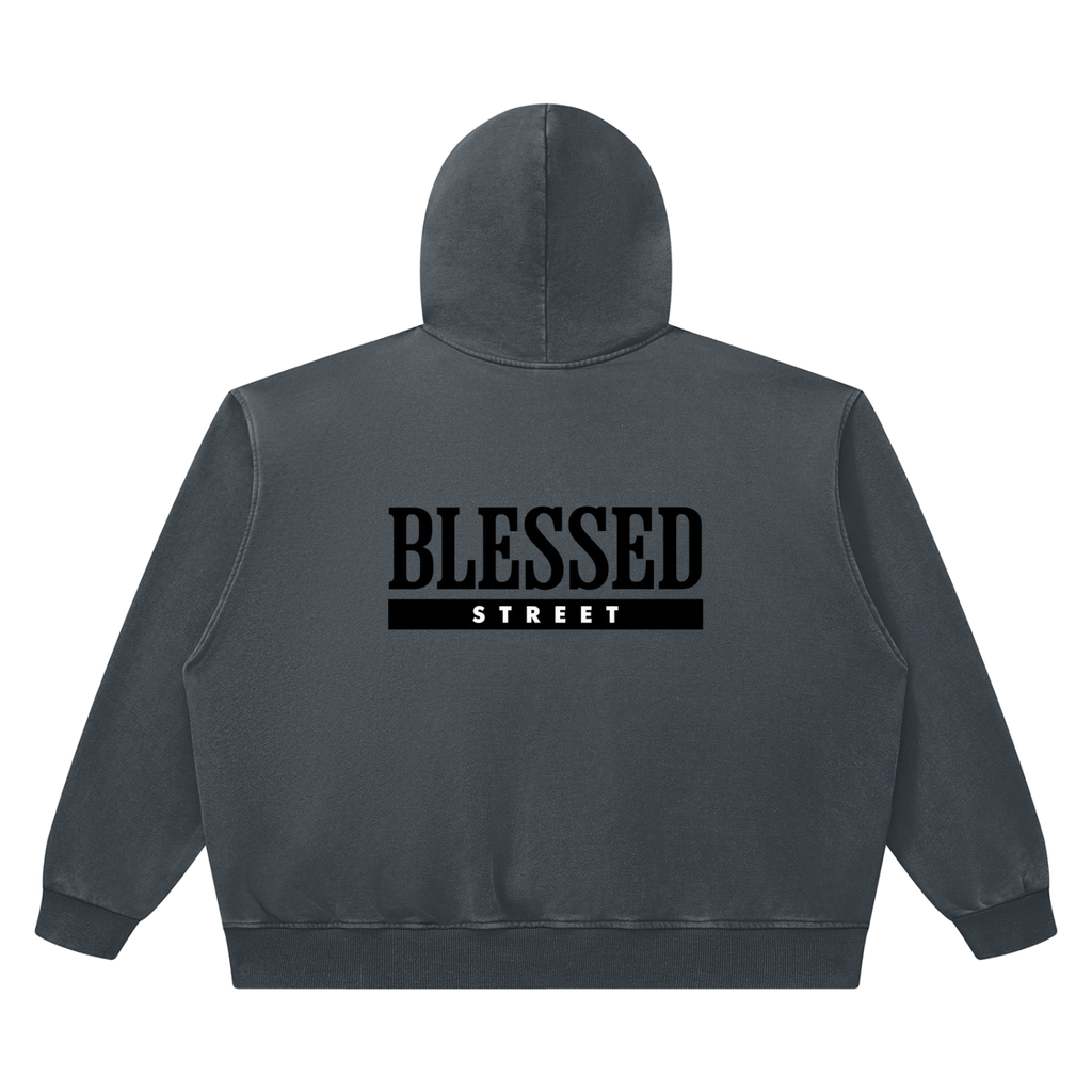 Sweat à capuche boxy en coton délavé — 420 GSM