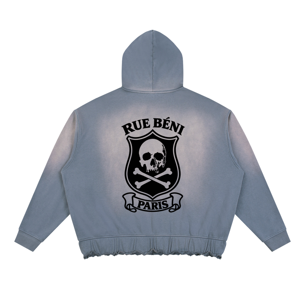 Sweat à capuche délavé Fleur Béni — 370 GSM