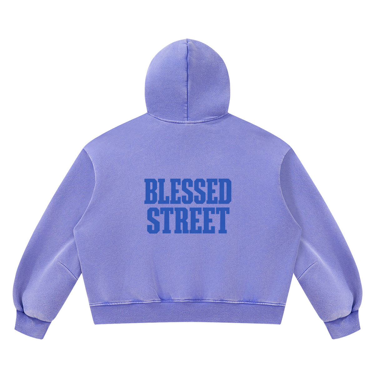 Sweat à capuche boxy délavé en molleton — 390 GSM