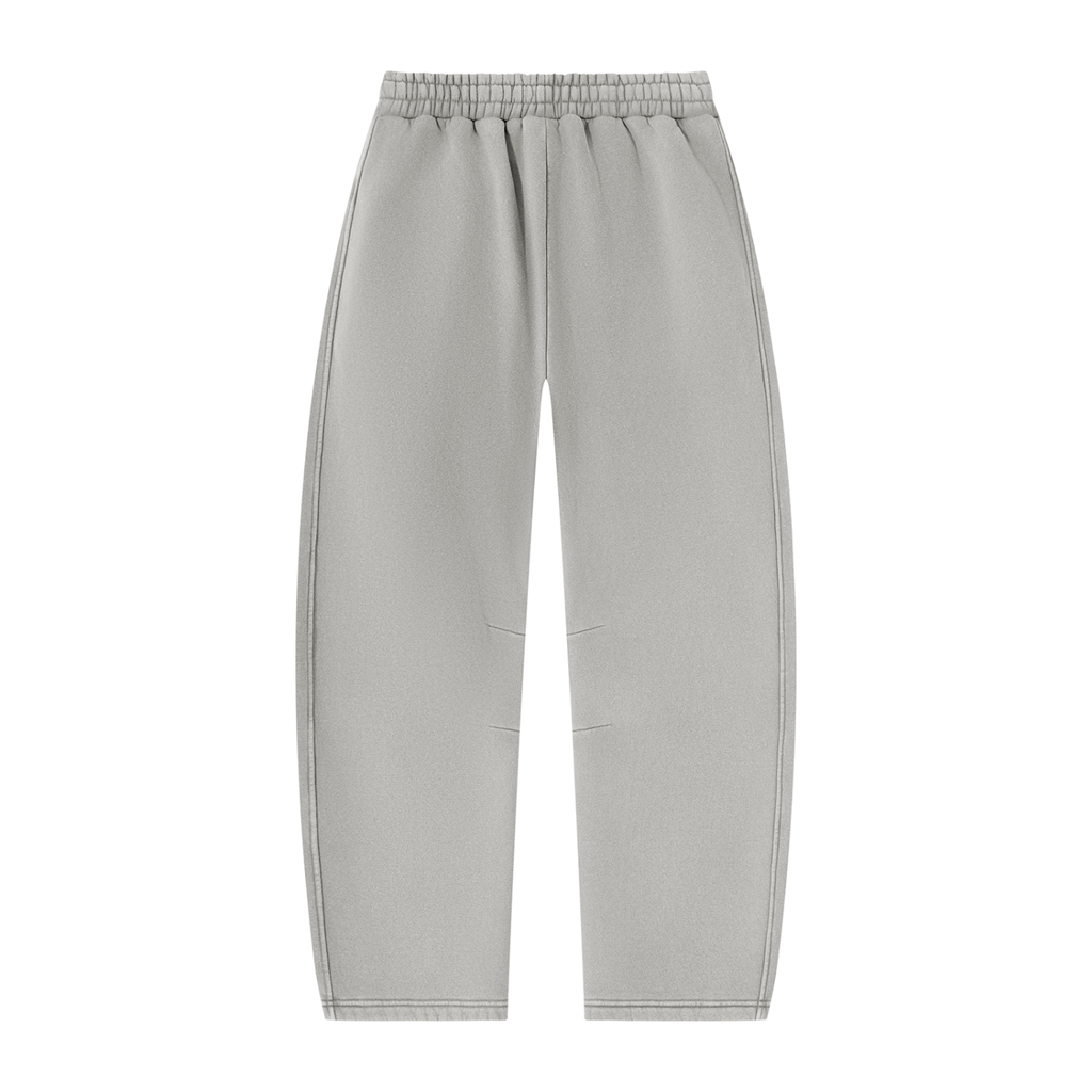 Pantalon de jogging délavé en molleton coupe barrel — 390 GSM