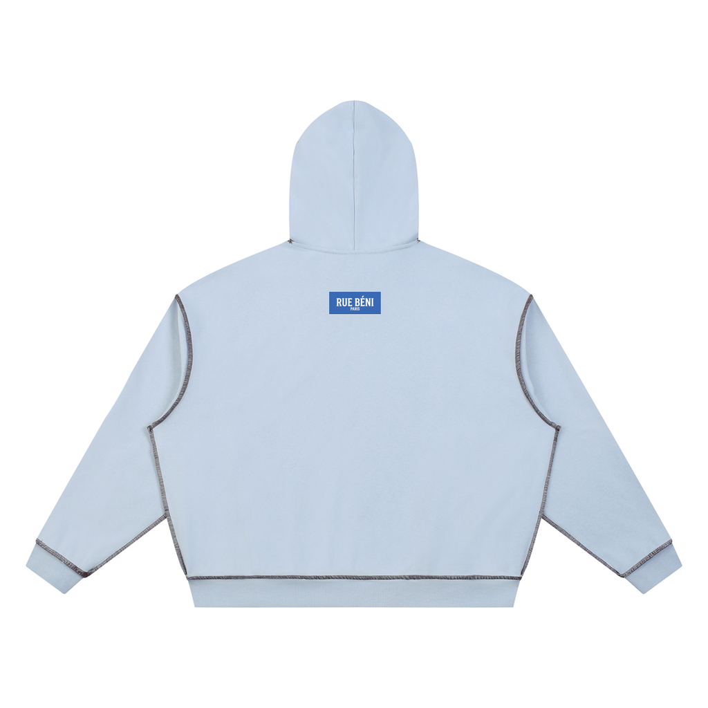 Sweat à capuche ample à surpiqûres — 420 GSM