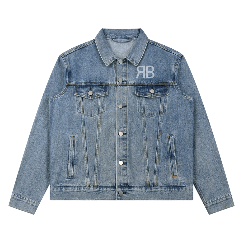 Veste en denim délavé Signature RB — 440 GSM