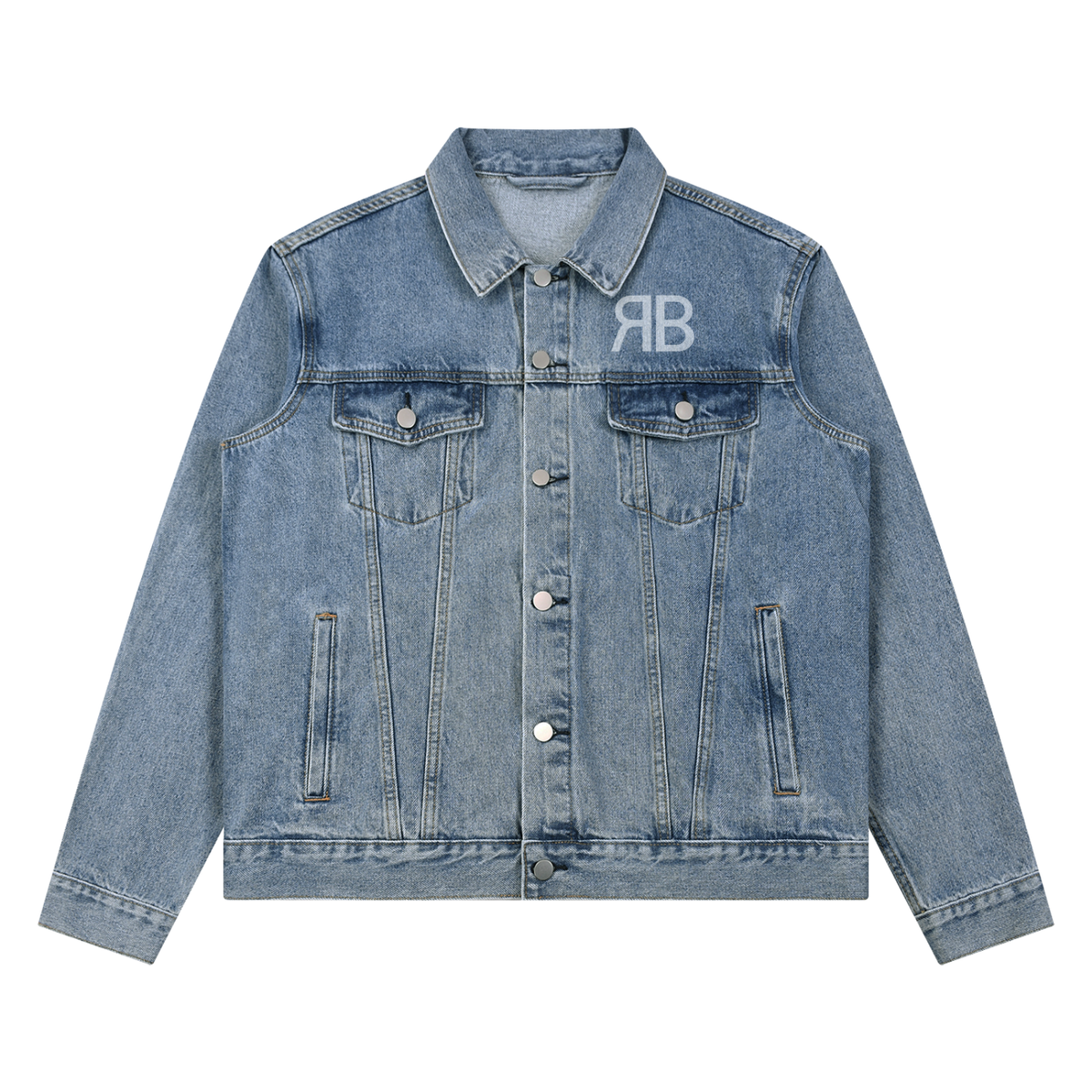 Veste en denim délavé Signature RB — 440 GSM