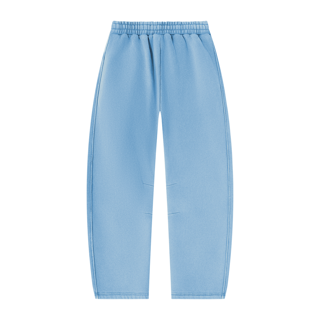 Pantalon de jogging délavé en molleton coupe barrel — 390 GSM