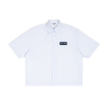 Chemise rayée coupe boxy à manches courtes — 100 GSM