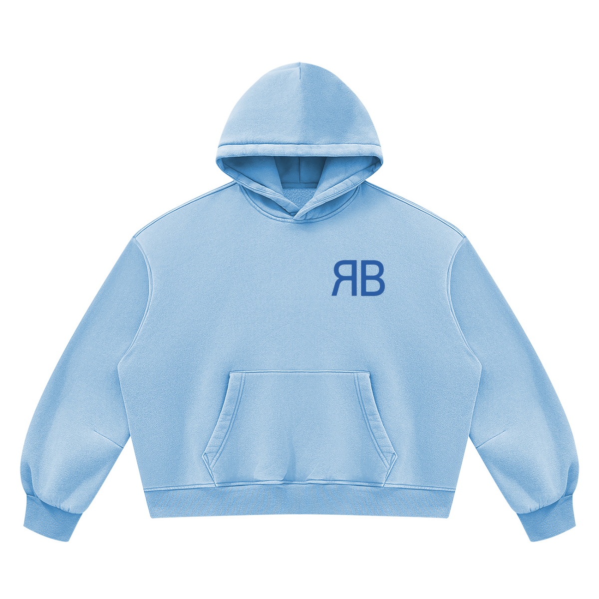 Sweat à capuche boxy délavé en molleton — 390 GSM