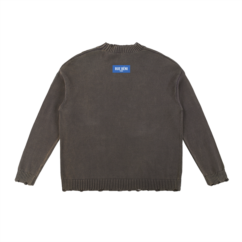 Pull ample délavé et effiloché — 425 GSM