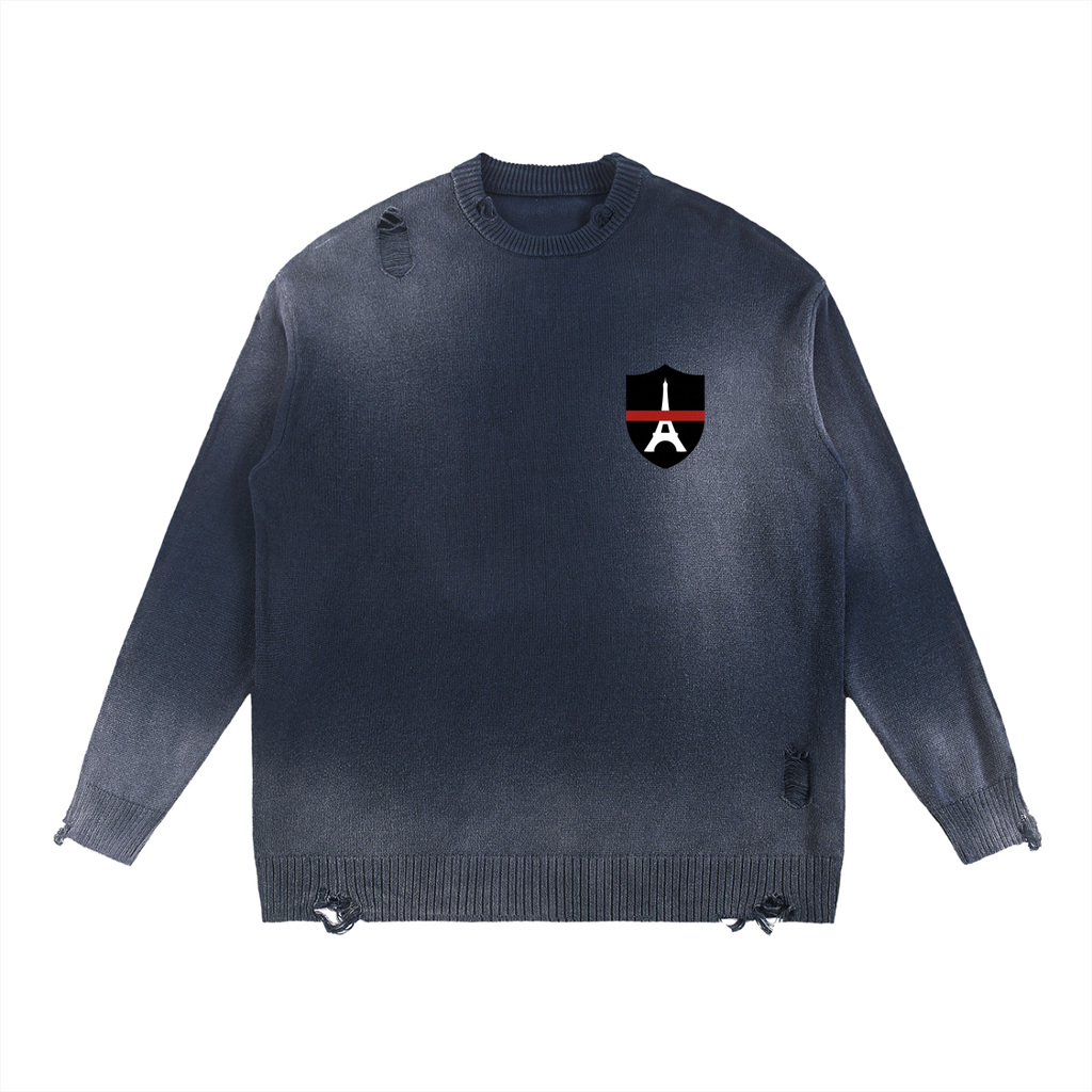 Pull ample délavé à effet usé — 425 GSM