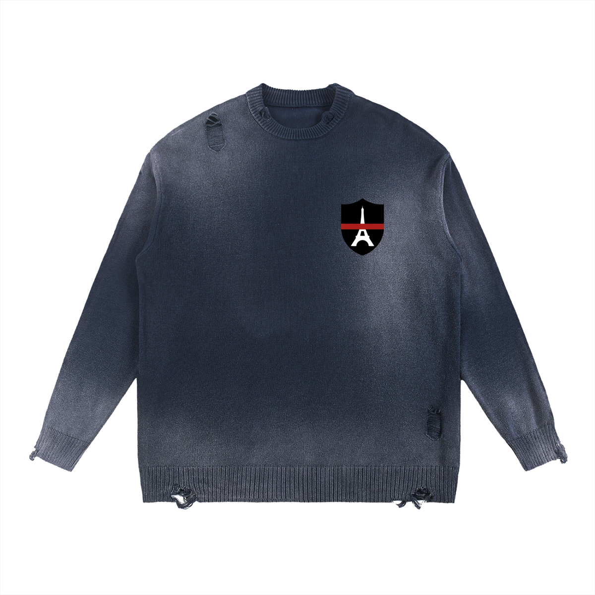 Pull ample délavé à effet usé — 425 GSM