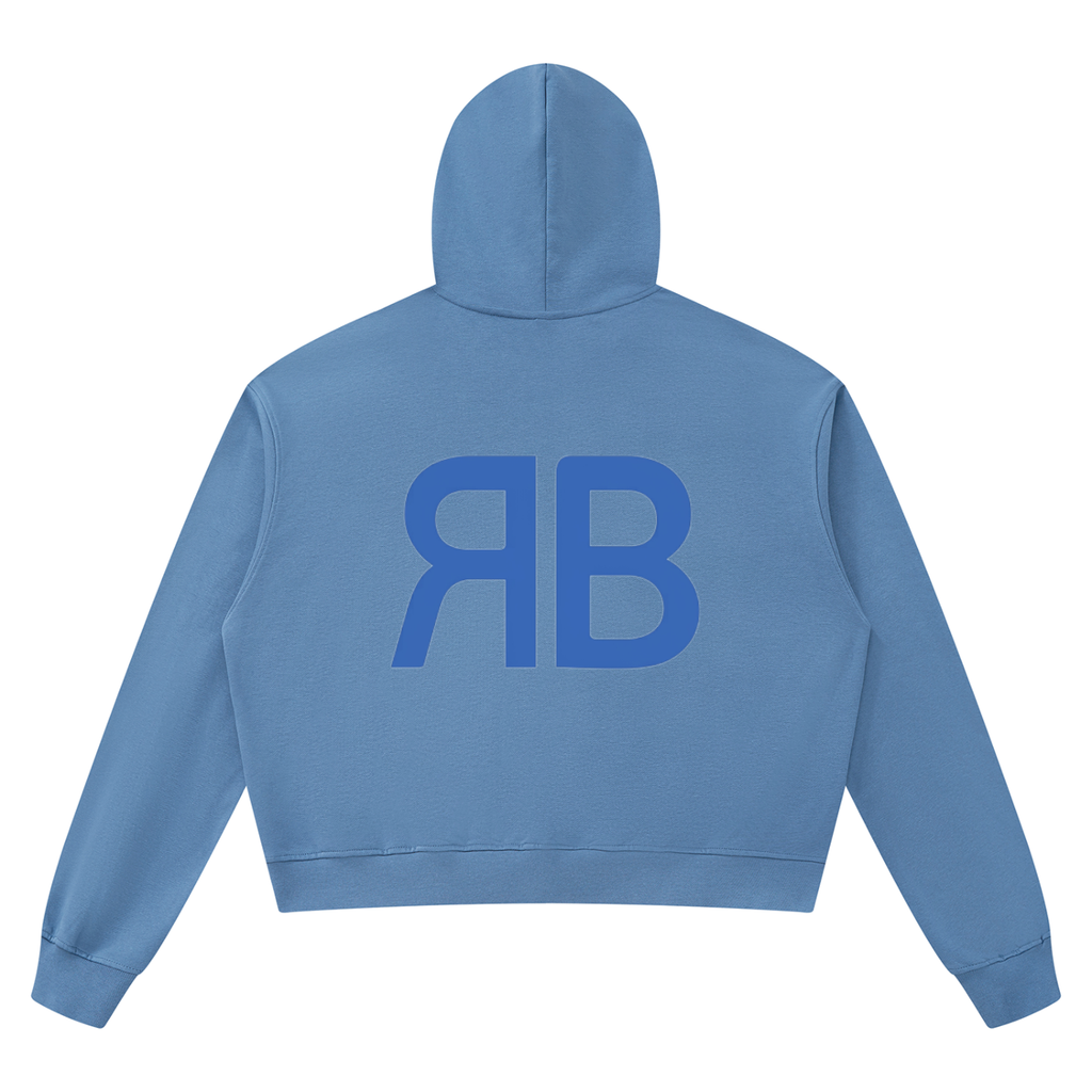 Sweat à capuche à bords francs Monogramme Cobalt — 360 GSM