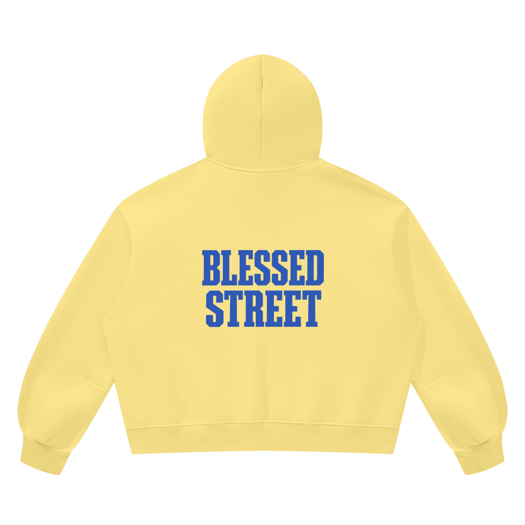 Sweat à capuche boxy délavé en molleton — 390 GSM