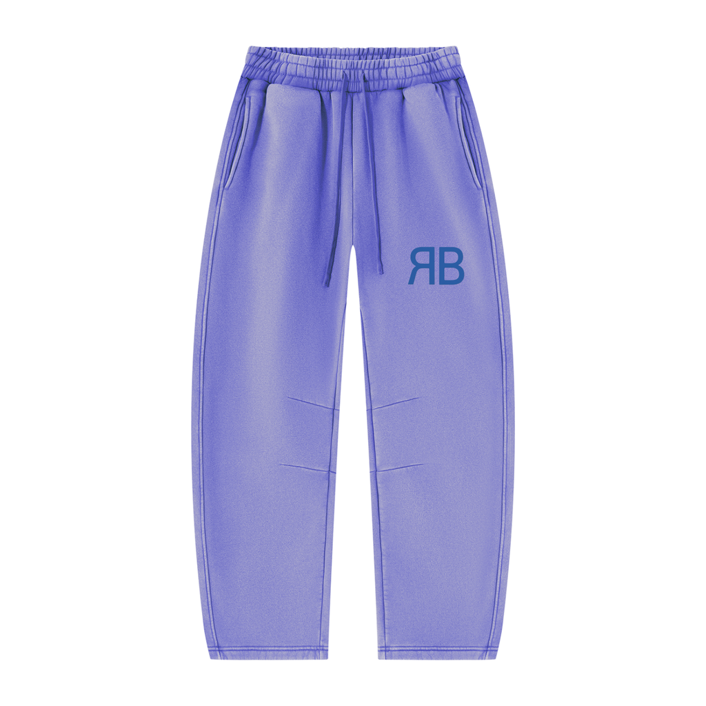 Pantalon de jogging délavé en molleton coupe barrel — 390 GSM