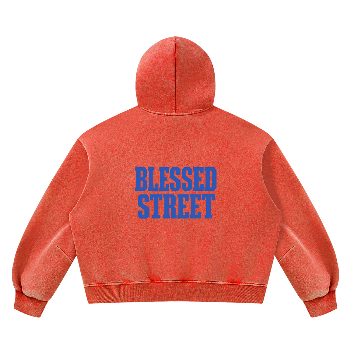 Sweat à capuche boxy délavé en molleton — 390 GSM