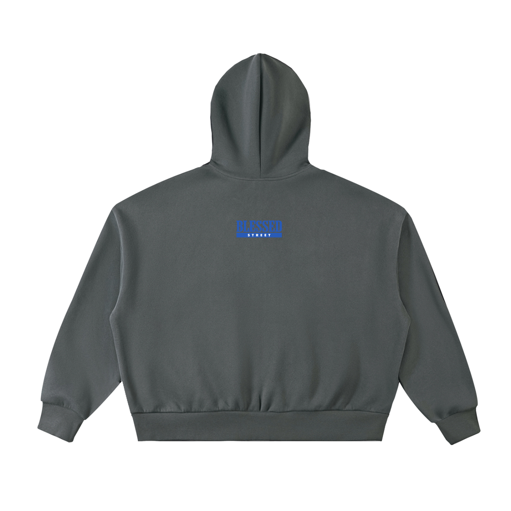 Fleeced Full-Zip Boxy Hoodie