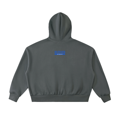 Fleeced Full-Zip Boxy Hoodie