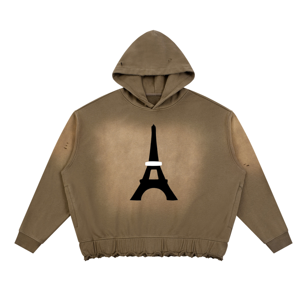 Sweat à capuche délavé Fleur Béni — 370 GSM