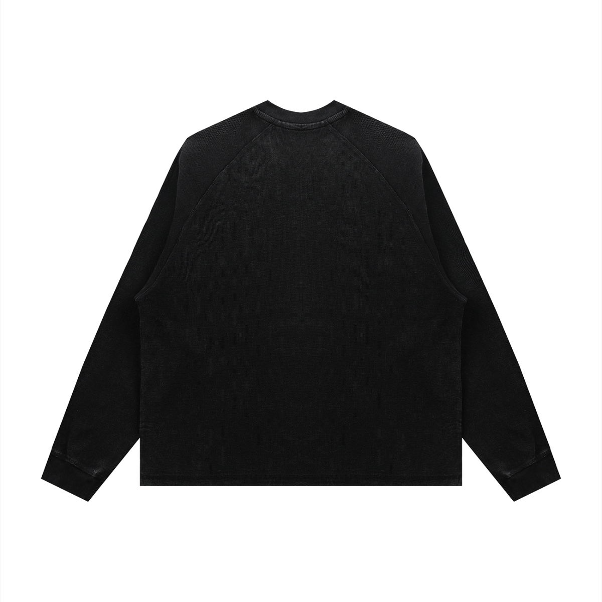 Black long-sleeve shirt on a white background