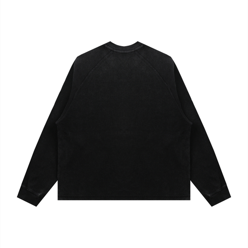 Black long-sleeve shirt on a white background