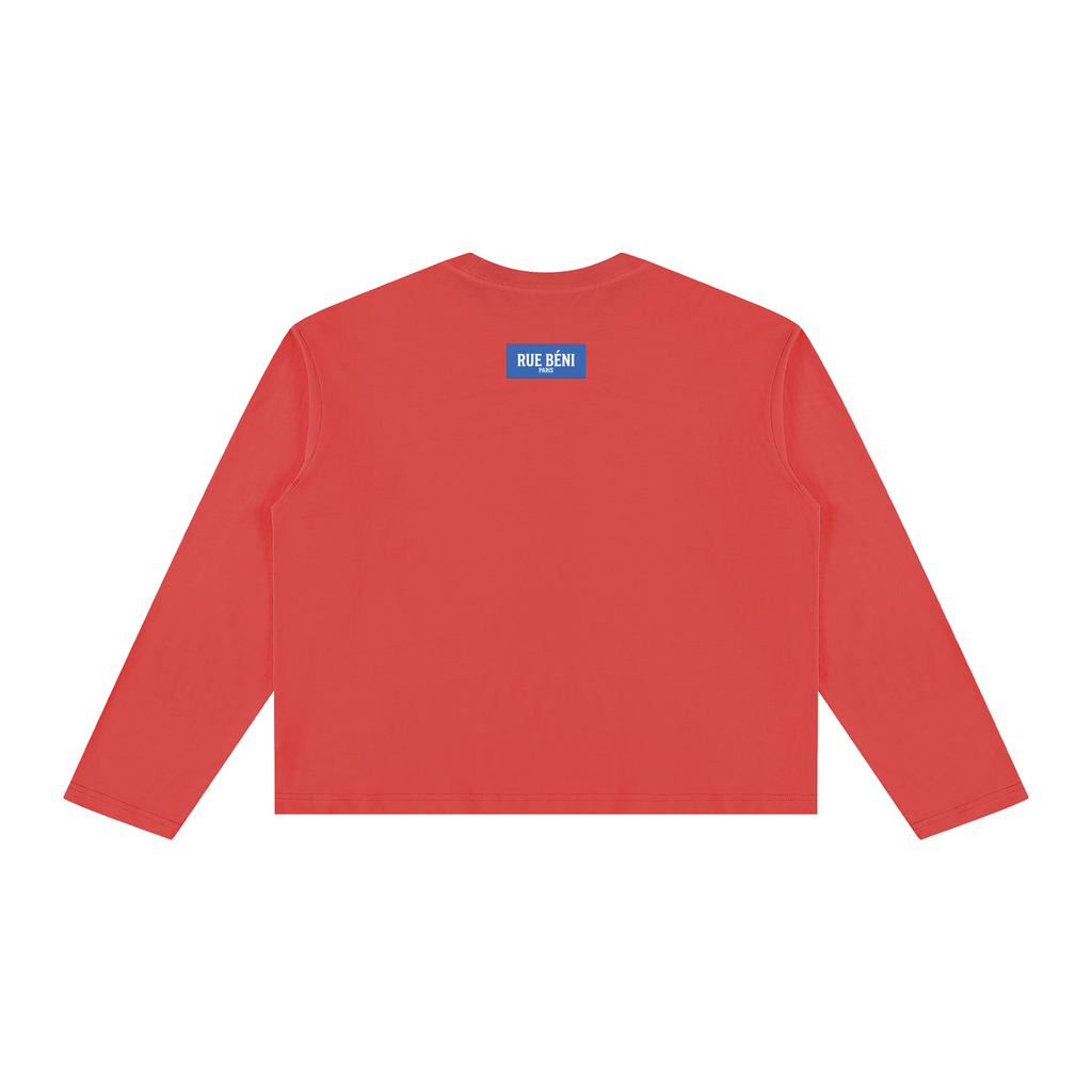 T-shirt ample à manches longues Signature Cobalt — 230 GSM