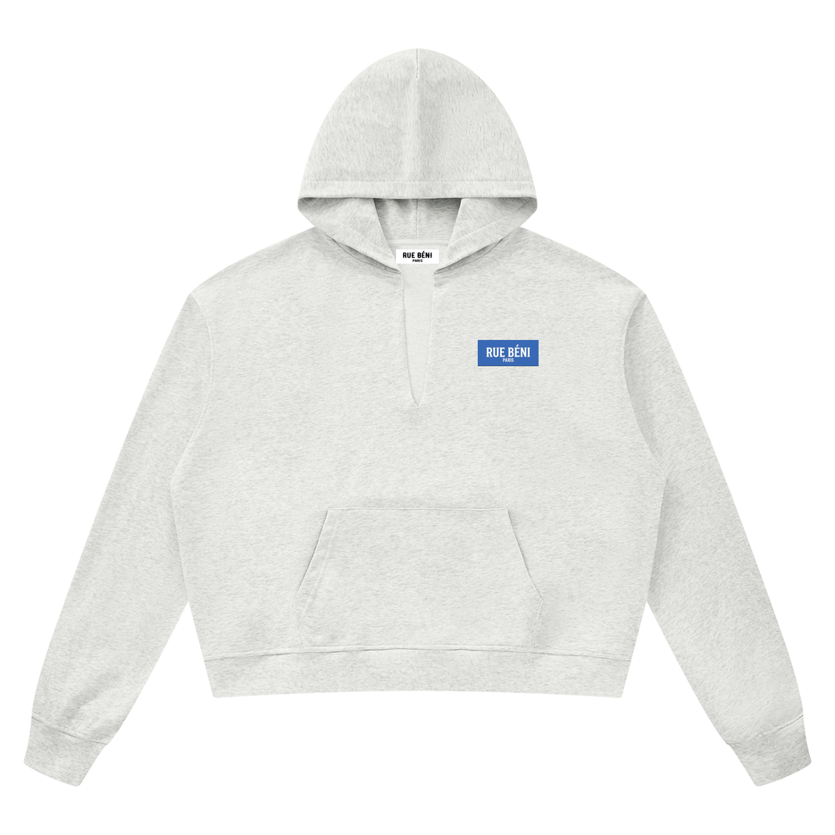 Sweat à capuche à bords francs Monogramme Cobalt — 360 GSM