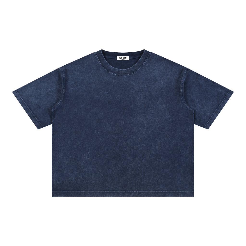 T-shirt ample délavé Signature Cobalt — 275 GSM