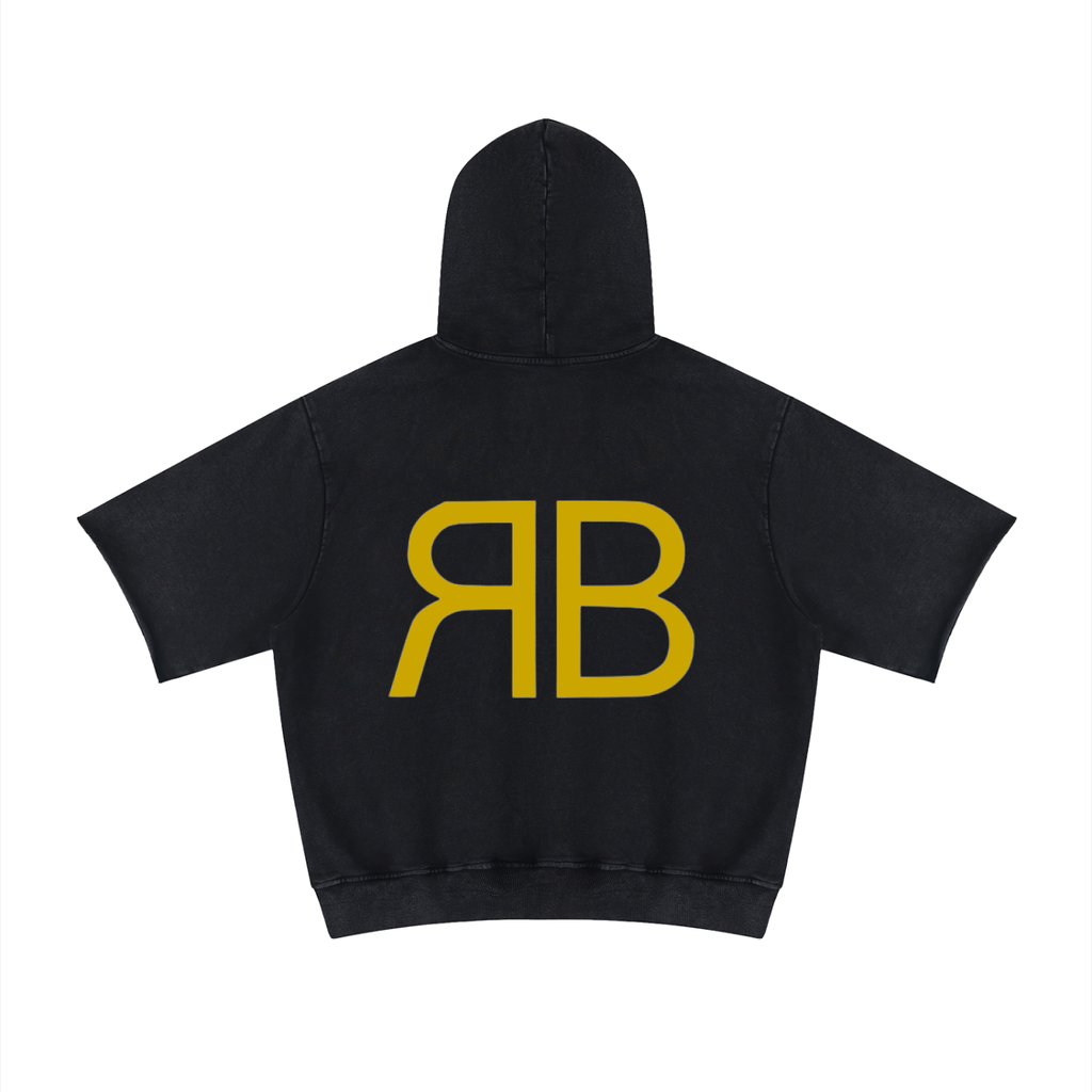 Hoodie Minéral RUE BÉNI — Noir / Manches Courtes