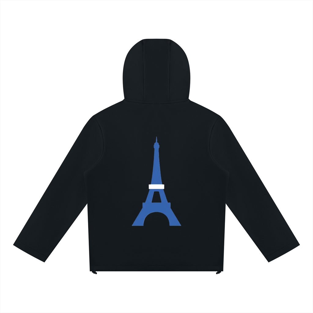 Sweat à capuche zippé à empiècements — 380 GSM