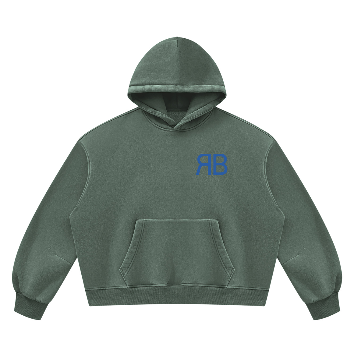 Sweat à capuche boxy délavé en molleton — 390 GSM