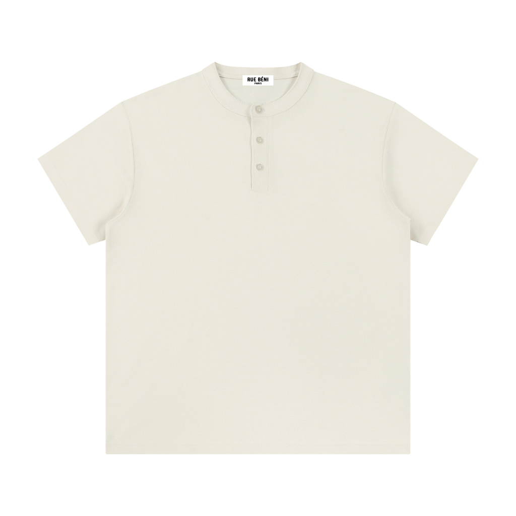 T-shirt ample à col tunisien — 280 GSM