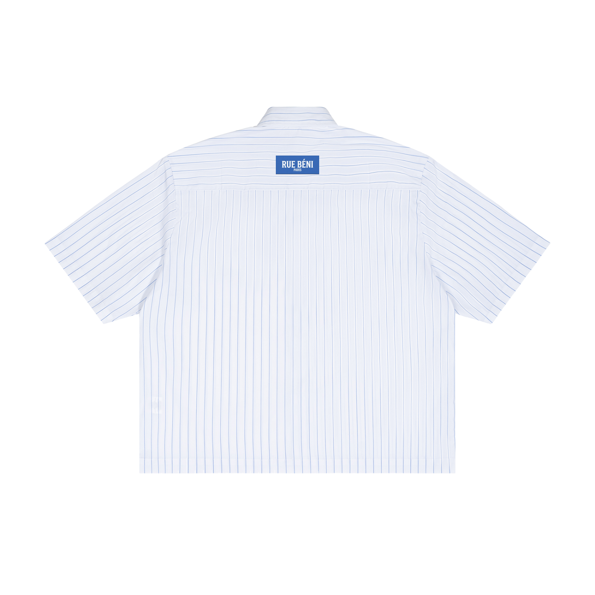 Chemise rayée coupe boxy à manches courtes — 100 GSM