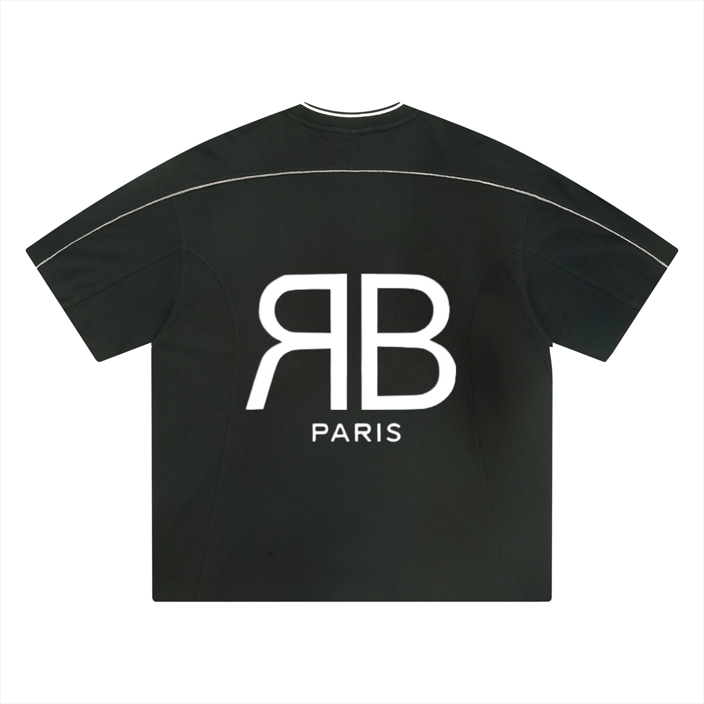 Tee Contrast Tape RUE BÉNI — Noir / Raglan Oversized