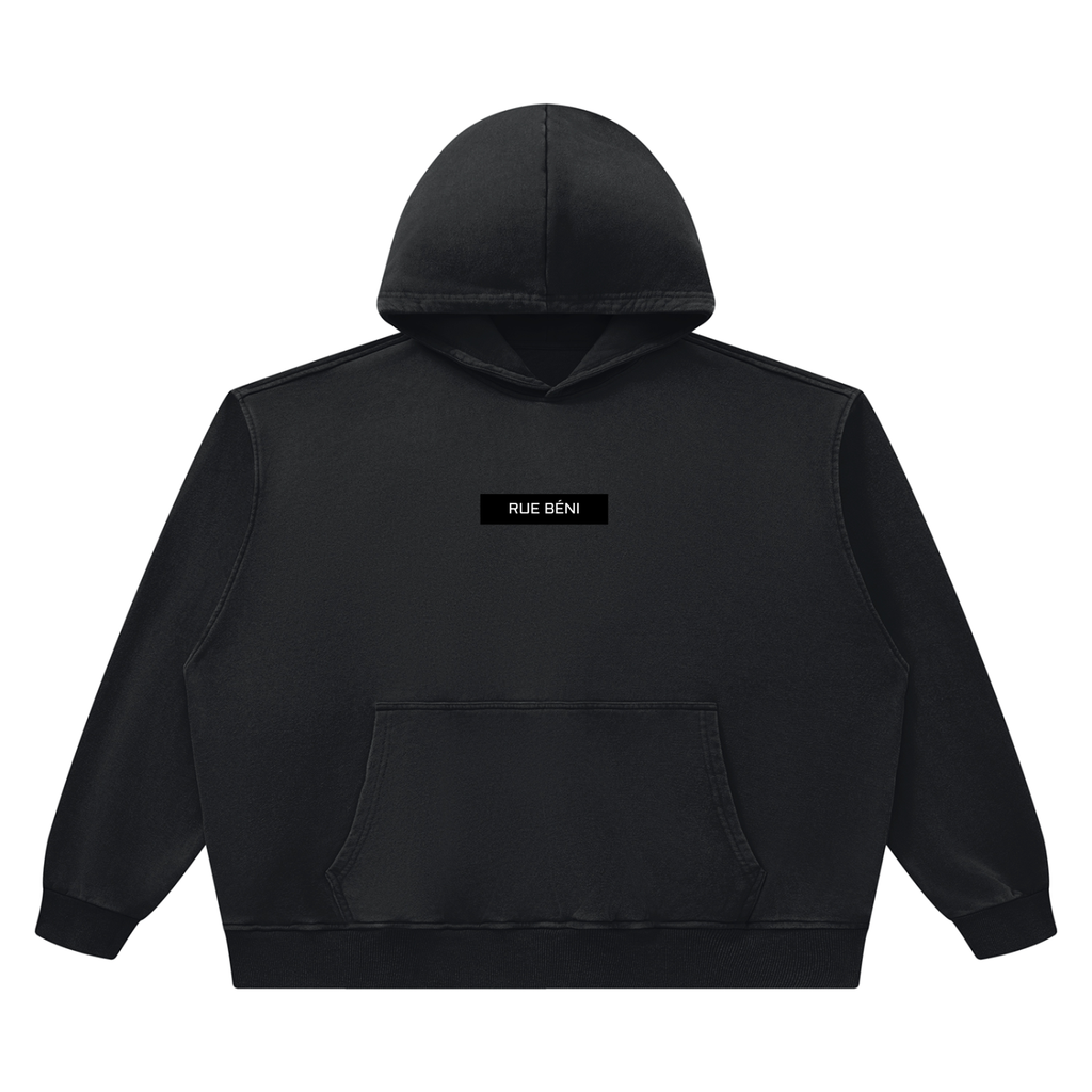Sweat à capuche boxy en coton délavé — 420 GSM