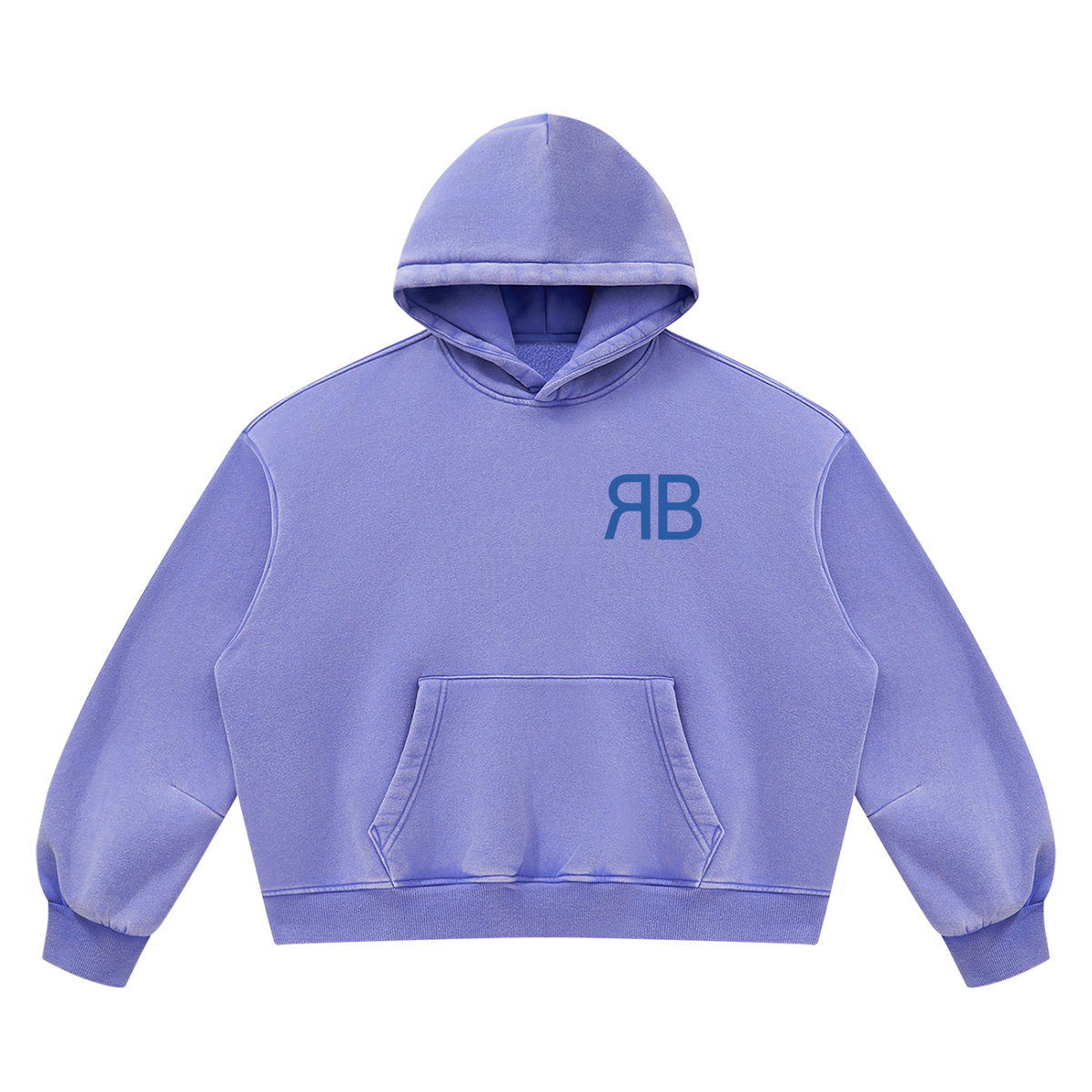 Sweat à capuche boxy délavé en molleton — 390 GSM
