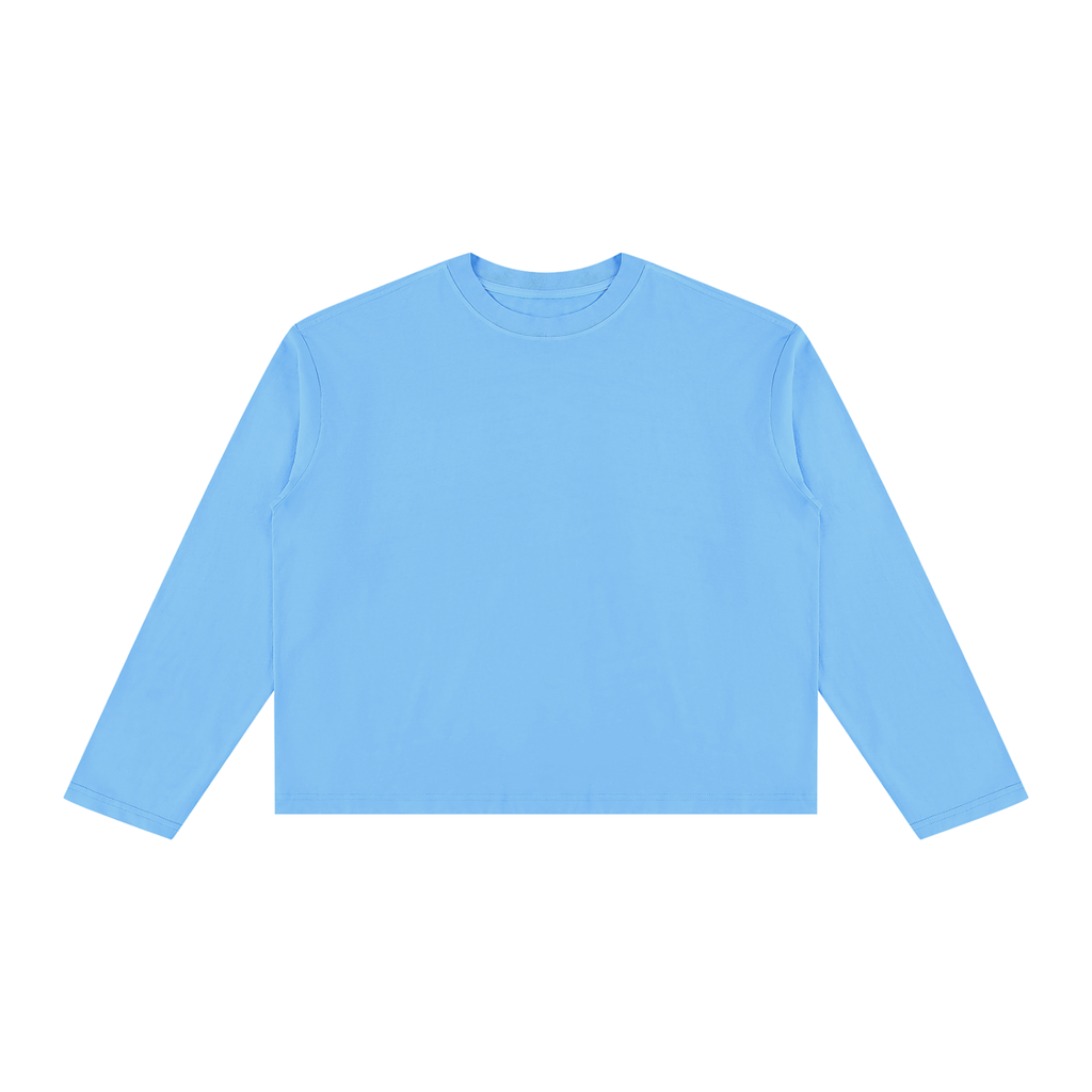T-shirt ample à manches longues Signature Cobalt — 230 GSM