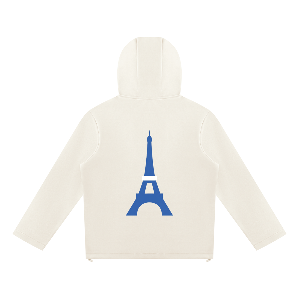 Sweat à capuche zippé à empiècements — 380 GSM