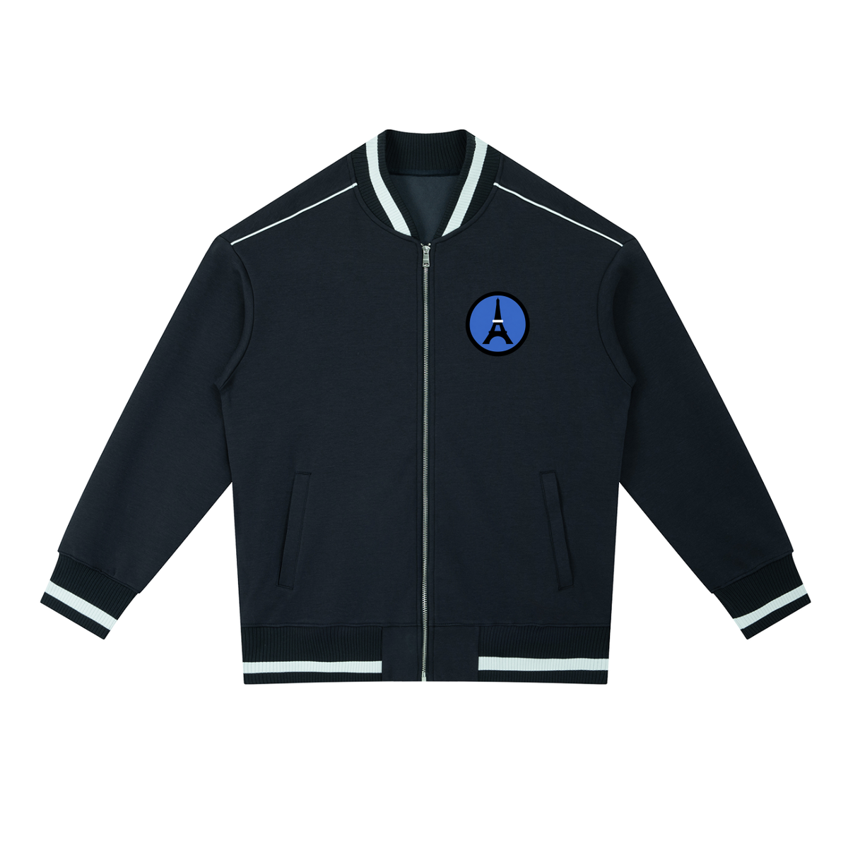 Blouson bomber zippé à passepoils contrastés — 400 GSM
