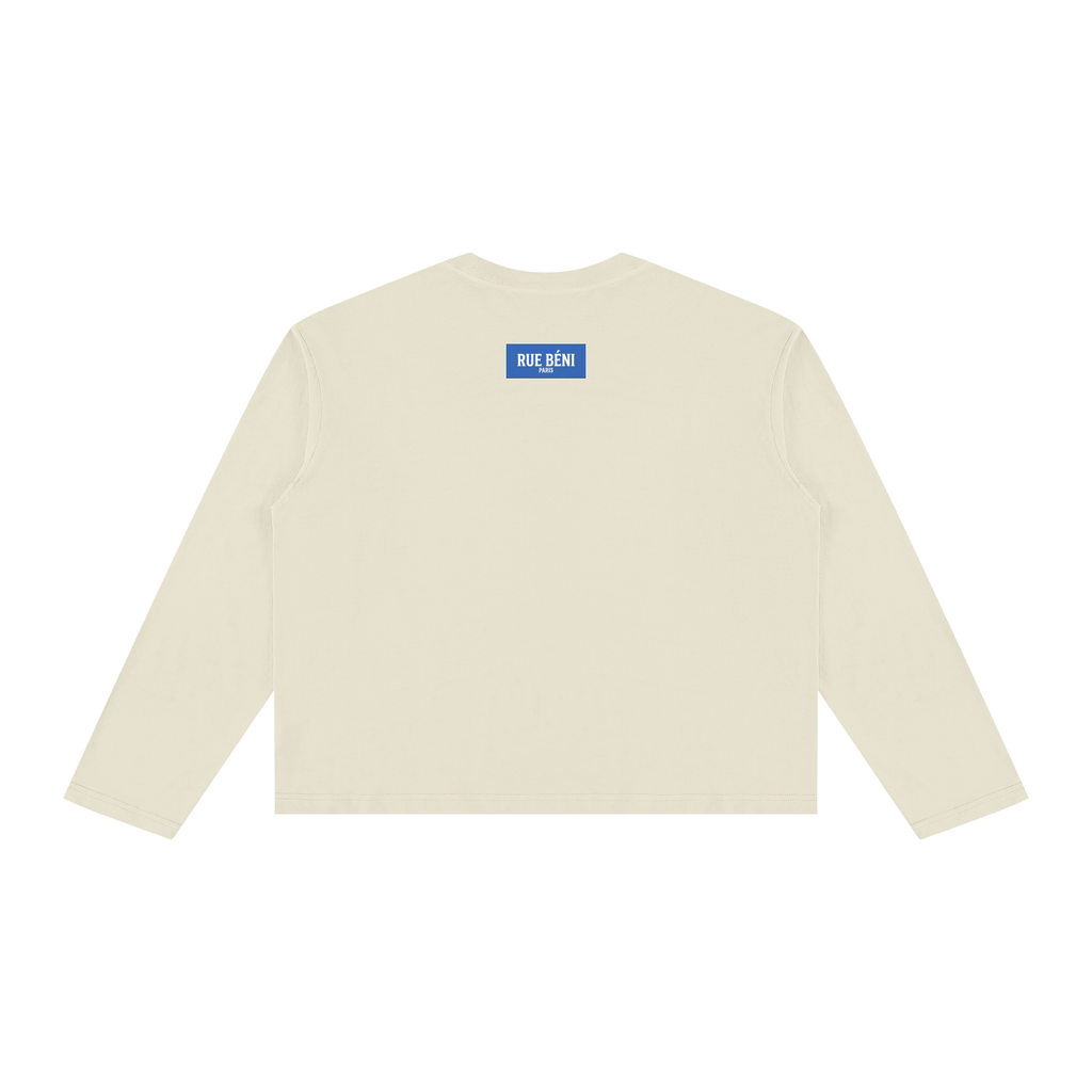 T-shirt ample à manches longues Signature Cobalt — 230 GSM
