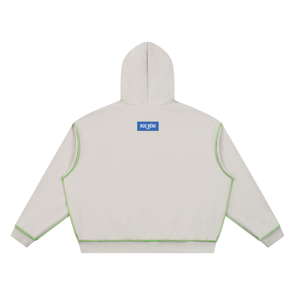 Sweat à capuche ample à surpiqûres — 420 GSM